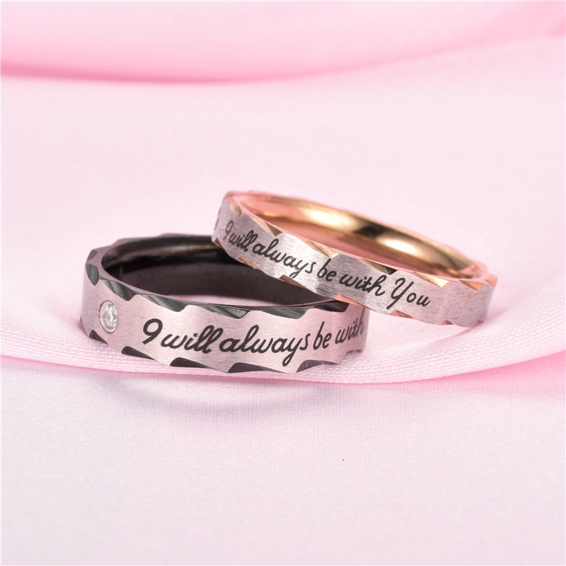 Classic Fashion Style Diamond-Studded Rose Gold Black LOVE Flower Claw Couple Rings Manufacturer
