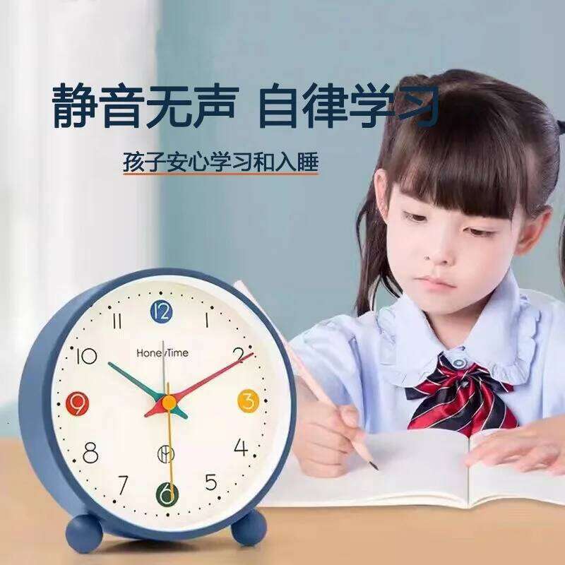 Creative Morandi Colorful Desktop Alarm Students Wake Up Bedroom Clock Quartz Silent Watch Decorative Ornaments W260130