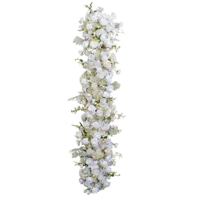 Luxury White Wedding Floral Runner Arrangement Banquet Event Table Centerpieces With Candleholder Rose Orchid Flower Row W260130