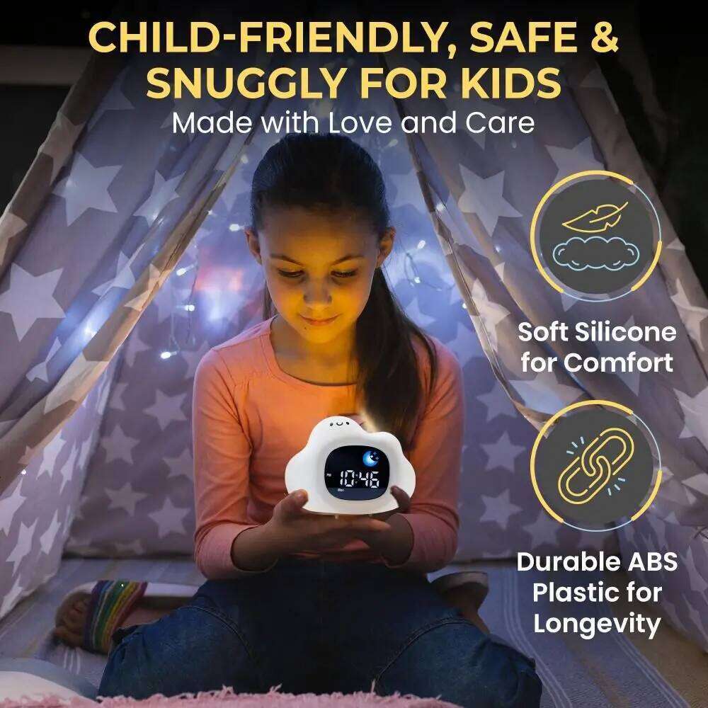 Animal-Shape Alarm Adjustable Cute Sleep Training Clock Home Decor Pat Control Touch Night Light Bedroom W260130