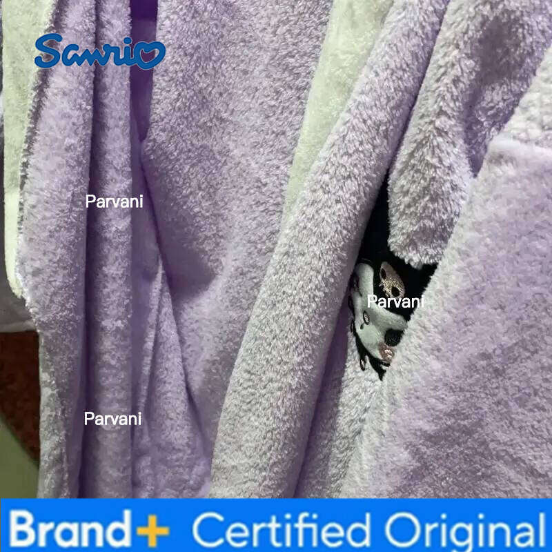 Sanrio Hello Kitty Girl Cartoon Coral Velvet Robe Princess Kawaii Water Uptake Shower Bath Towel Loose Long Sleeves Pajamas New H260130