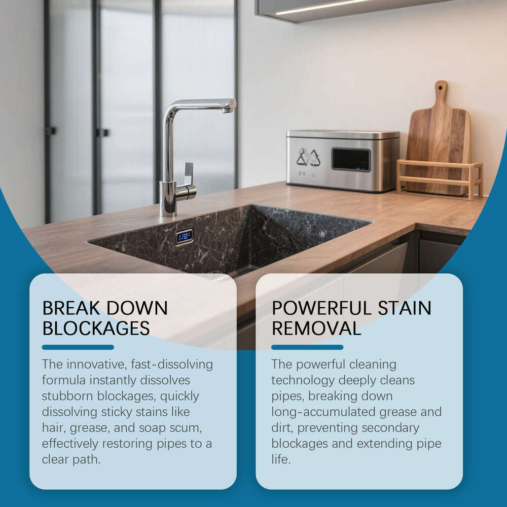 JAKEHOE Kitchen Bathroom Drain Cleaning Descaling Deodorizing Unclogging Powder S260130