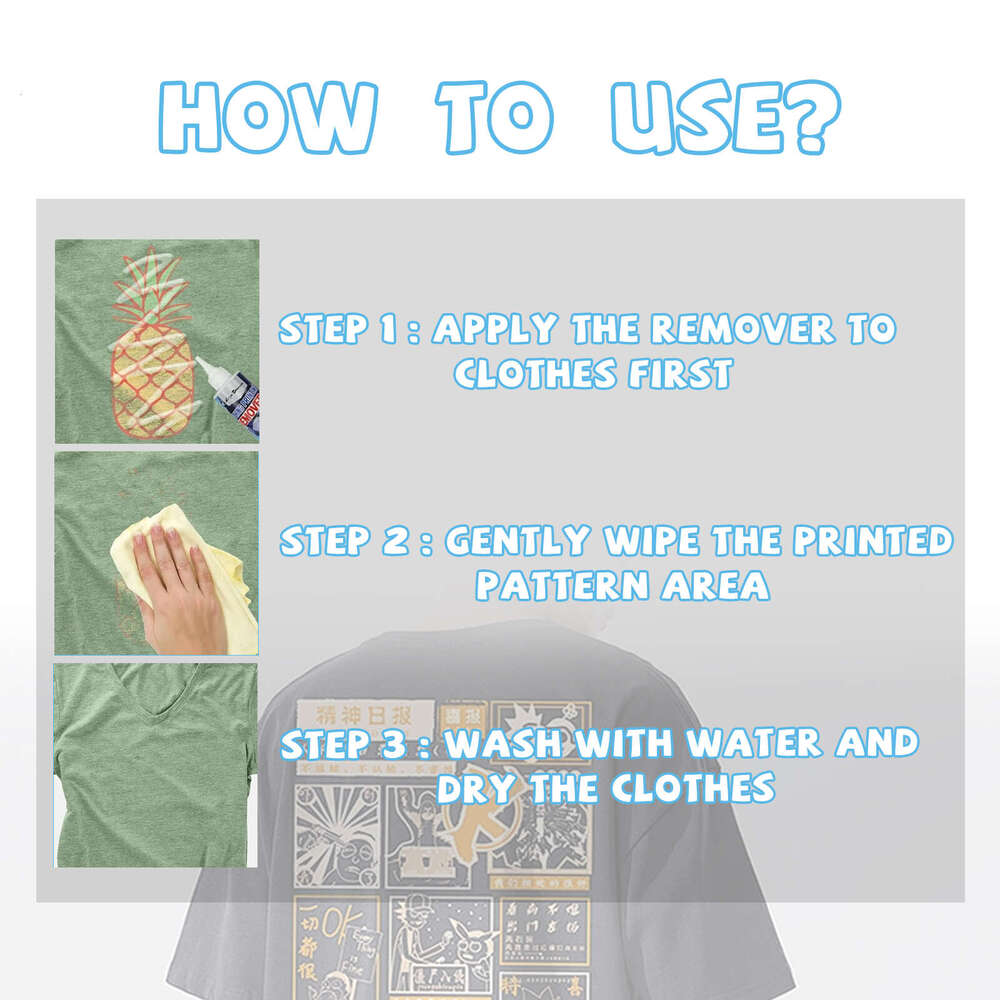 Jakehoe Clothing Fabric Print Pattern Letter Cleaning Remover S260130