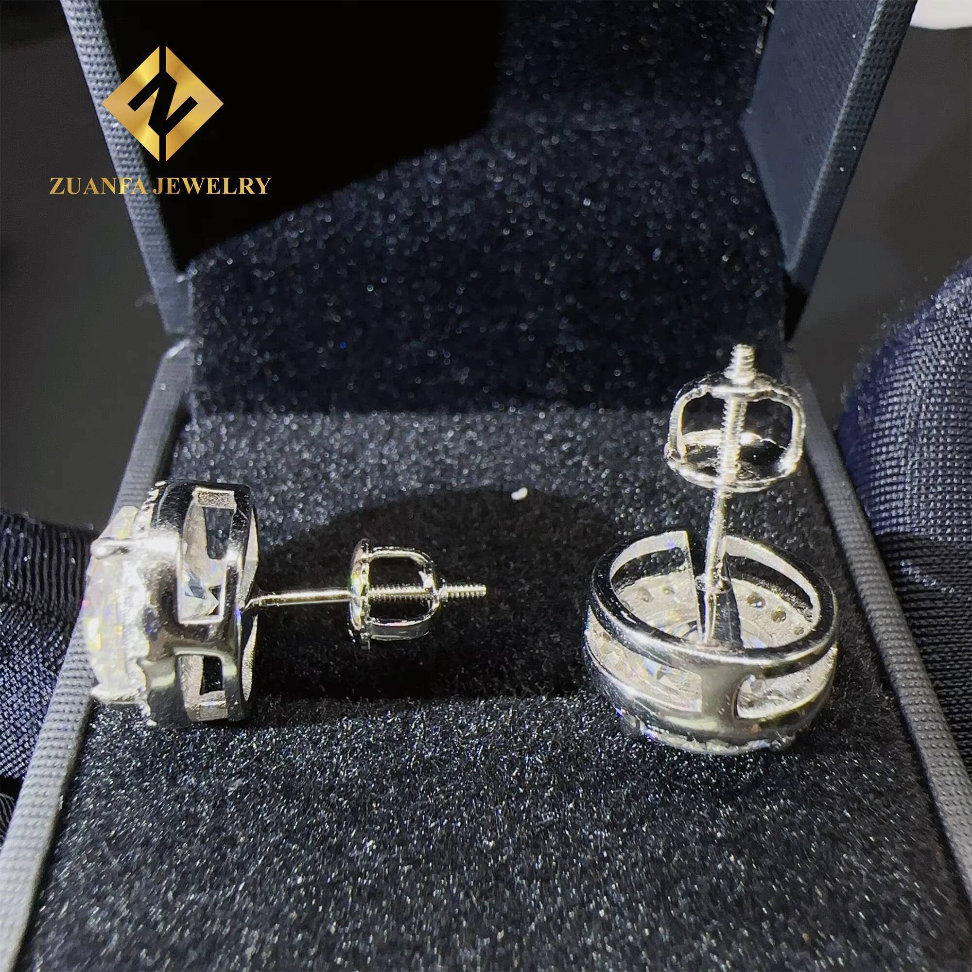 New Arrivals Fashion Style Pass Diamond Tester 4mm-10mm Screw Back Iced Out Man Round VVS1 Moissanite Diamond Hip Hop Earring