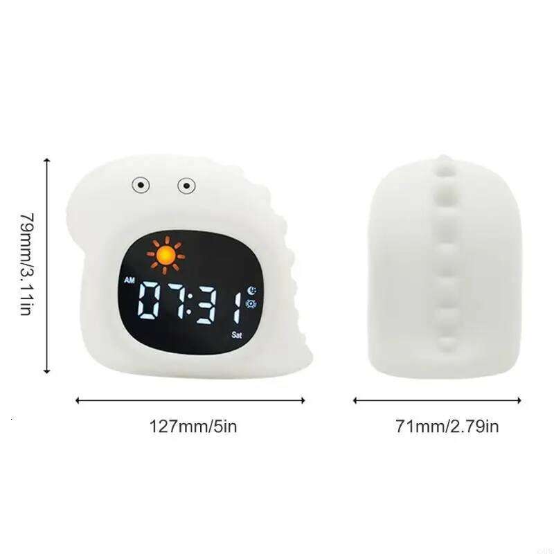 Kids Alarm Clock With Soft Glowing Night Light Tap Operated Multiple Functional 6XDE W260130