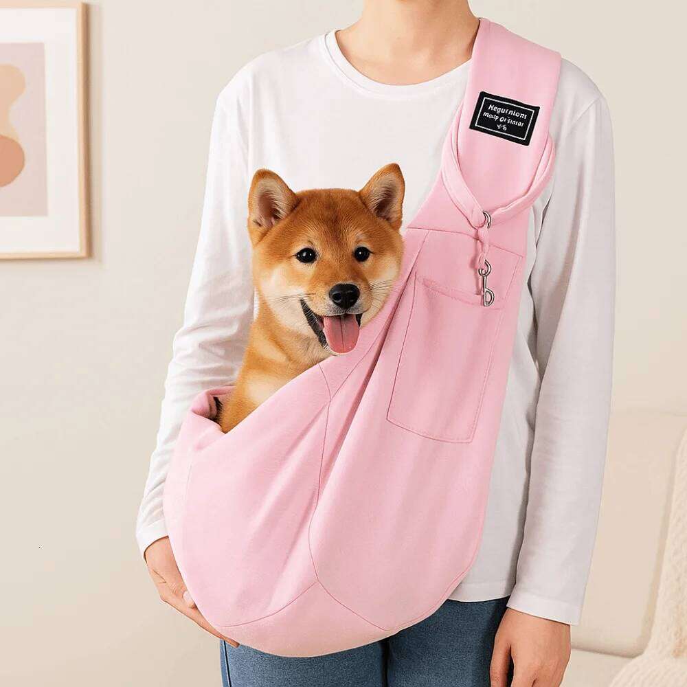 Polyester Shoulder Bag Large Capacity Breathable Crossbody Pet Carrier with Safety Harness Comfortable 26H0130