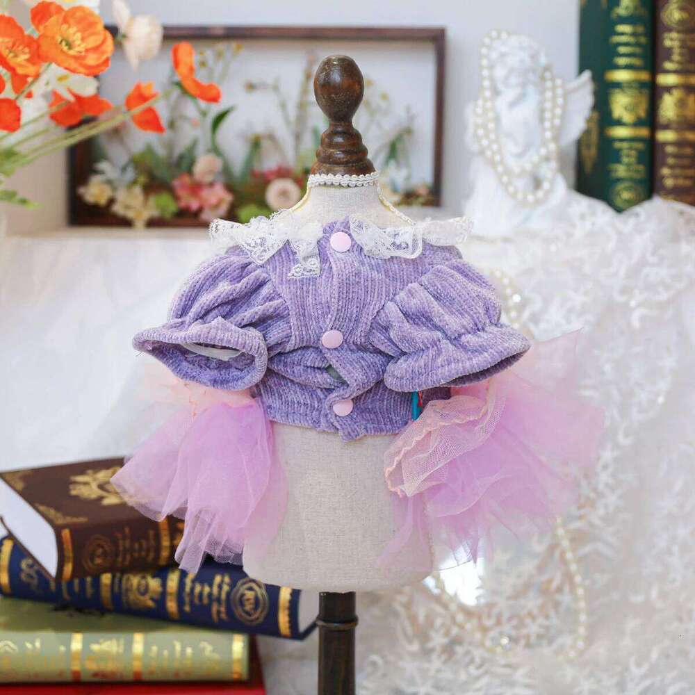Pet Clothes Dog Cat Cute Romantic Purple Pepe Princess Wedding Dress H260129