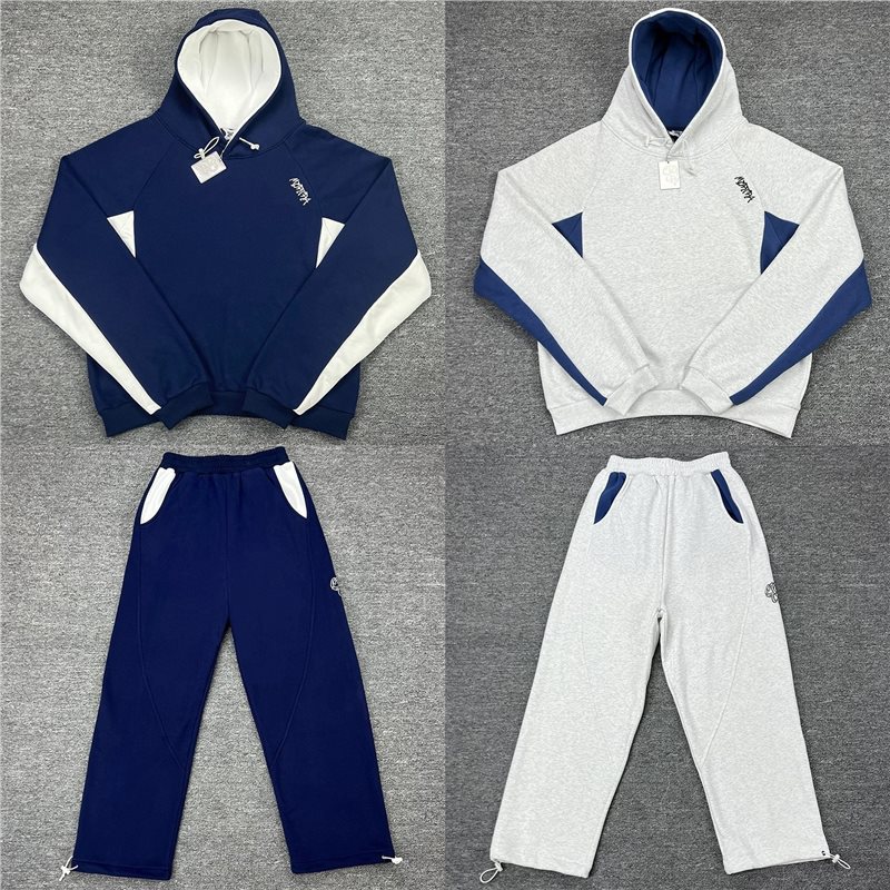 2026 Men's Embroidered Fleece-Lined Streetwear Oversized Fall/Winter Unisex Casual Batwing-Sleeve tracksuits