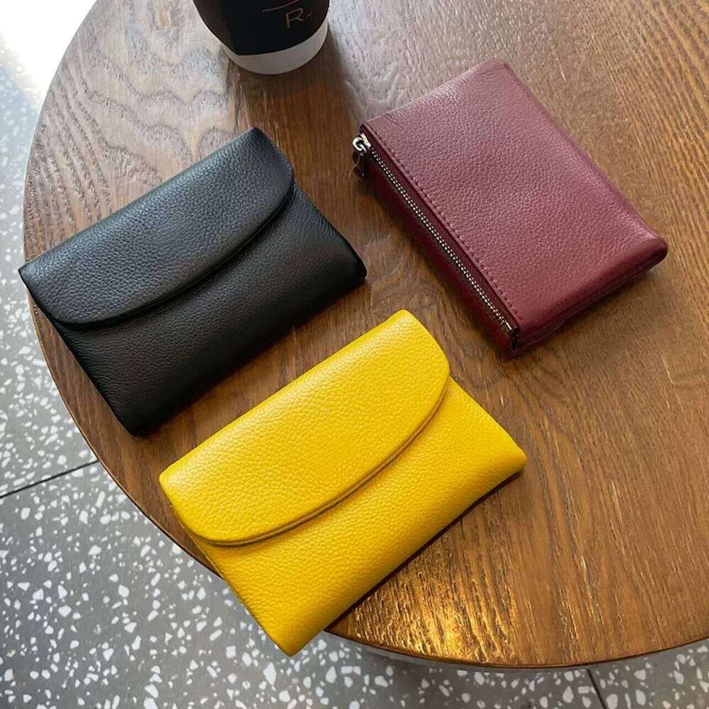 Short Wallets for Women Genuine Cow Leather Coin Purse New Soft Cowhide Wallet Card Holder Fashion Solid Color Handbag Z260130