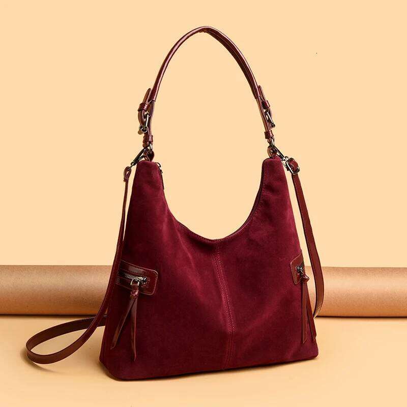 Retro Suede Tote Women Bags Casual Shopping Commute Handbags Ladies Large Capacity Solid Color Shoulder Bag 2026 Z260130