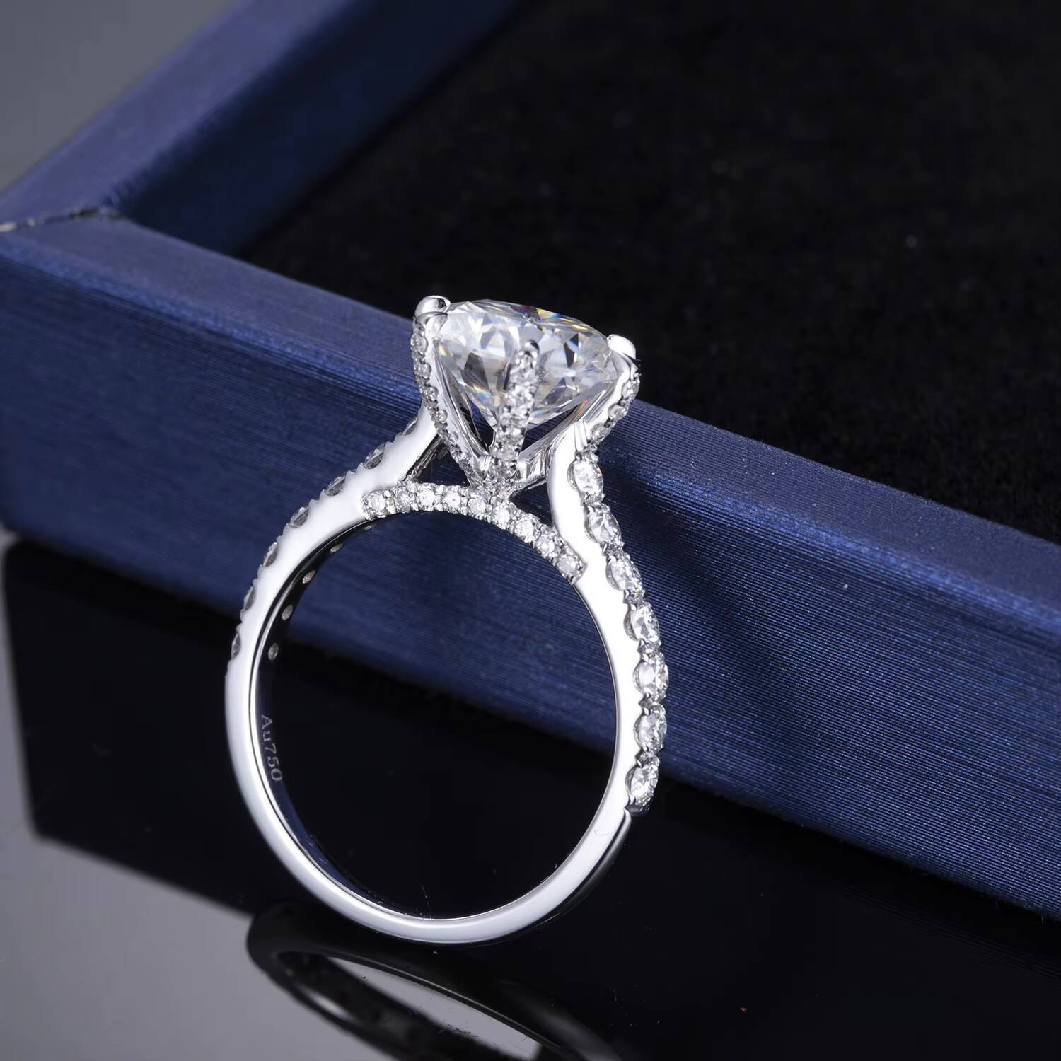 Ready to Ship MSR-326 Trendy Design PT950 Solitaire Diamond Ring 108ct E VVS2 Round Shape Lab Grown Diamond Ring