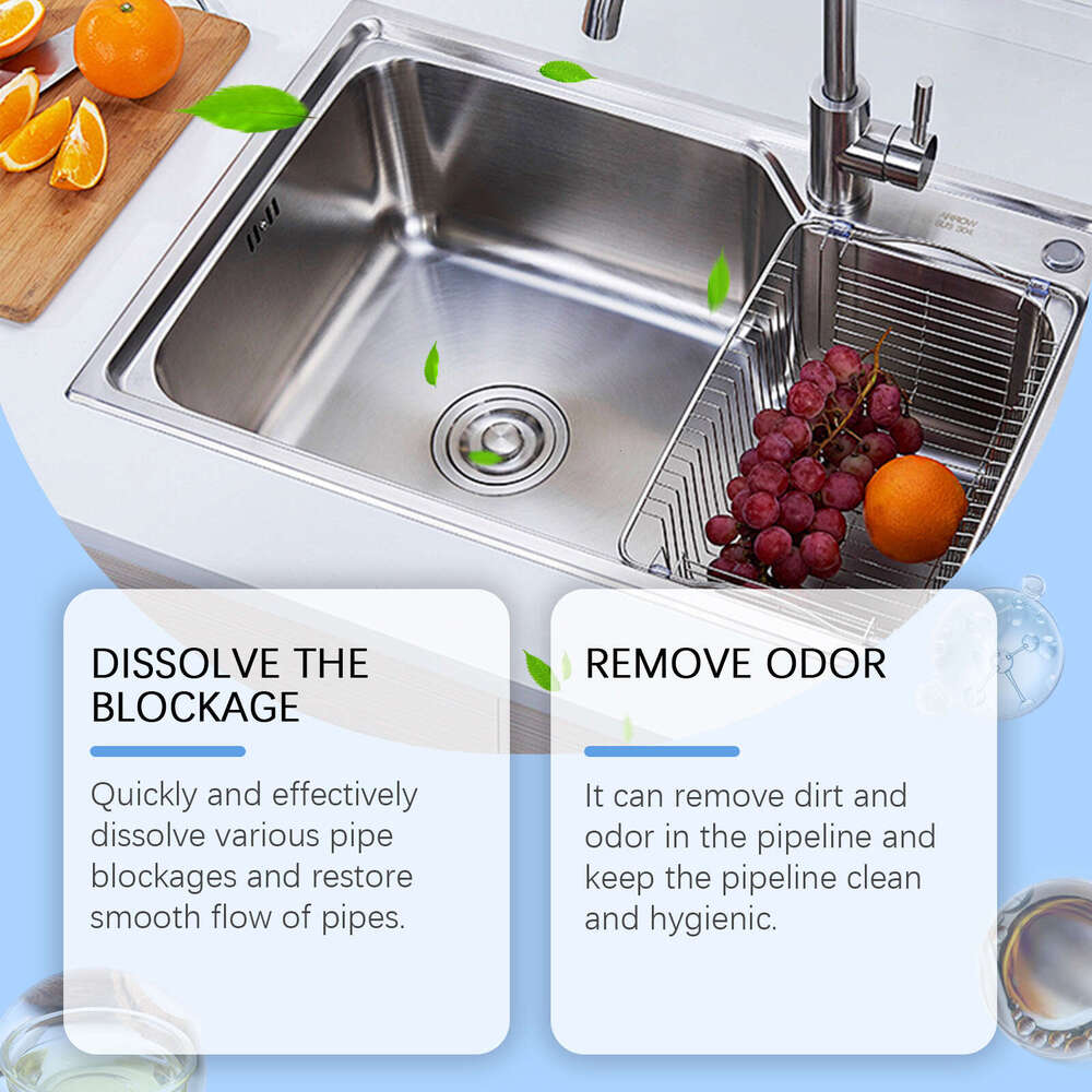 jakehoe Cleaner Powder for Kitchen and Bathroom Drain Cleaning, Stain Removal, Long-lasting Fragrance S260130