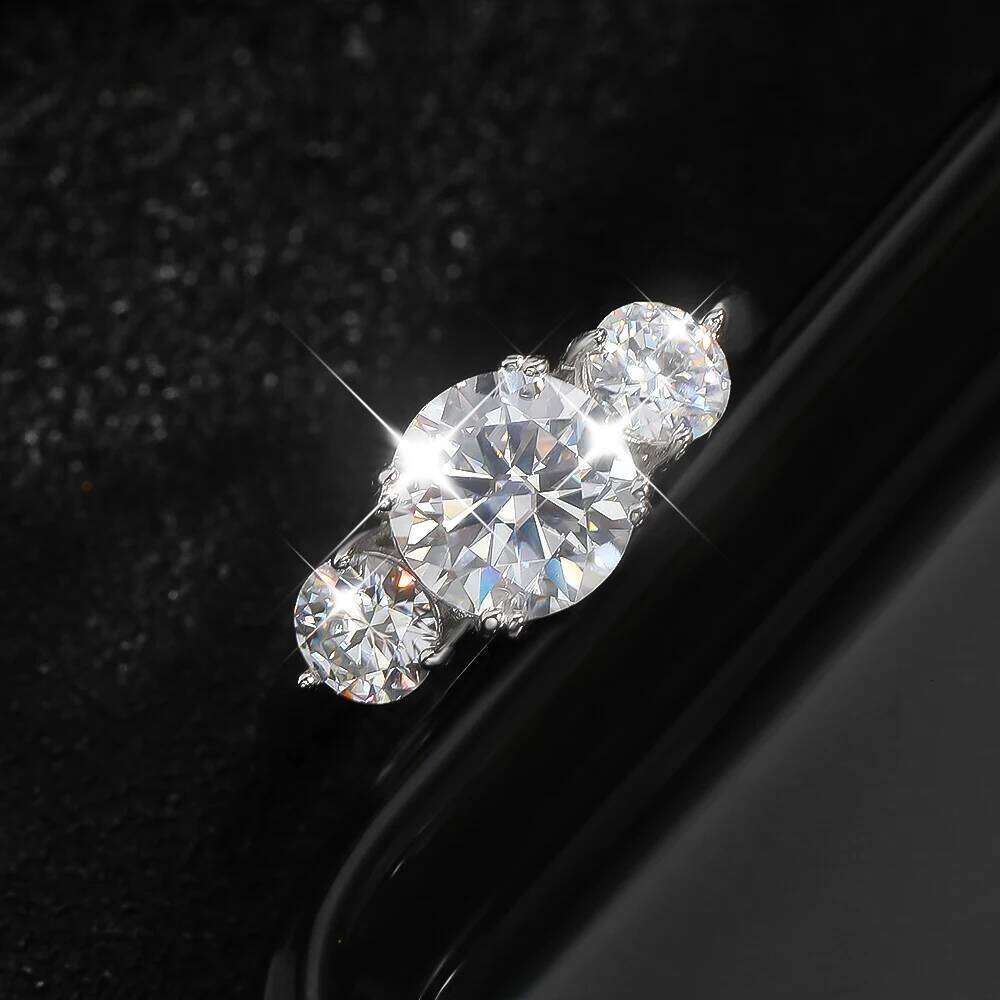 KNOBSPIN D VVS1 Moissanite Ring for Woman Engagement Wedding Jewely with GRA 925 Sterling Sliver Plated White Gold Eternity Band XJ260130