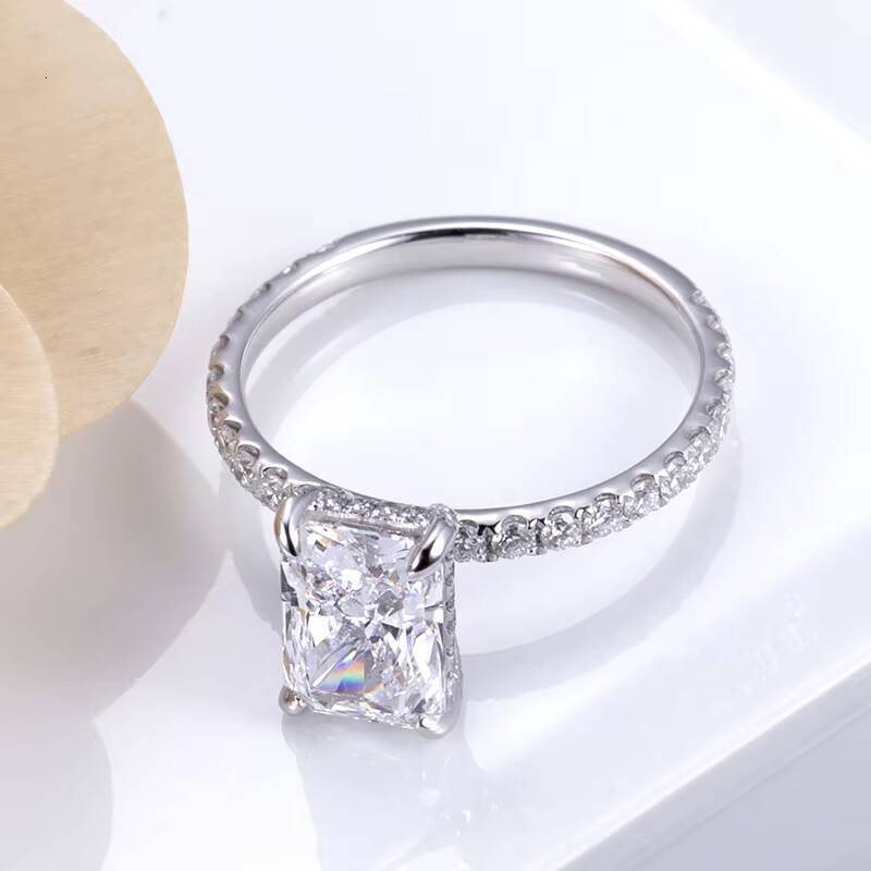 MSR-776 18K Gold Engagement Rings for Women Radiant Shape High Quality Lab Grown Diamond Ring