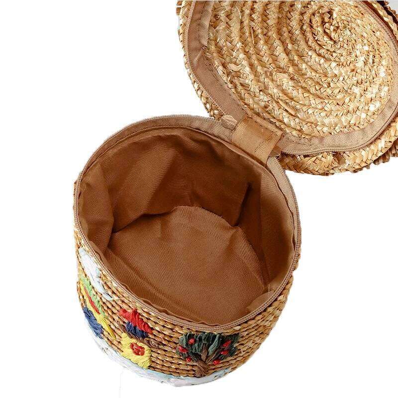 Straw Woven Handbags Cute Cartoon Women S Thatched Cottage Scarecrow Handmade Shoulder Bag Beach Versatile Niche Design