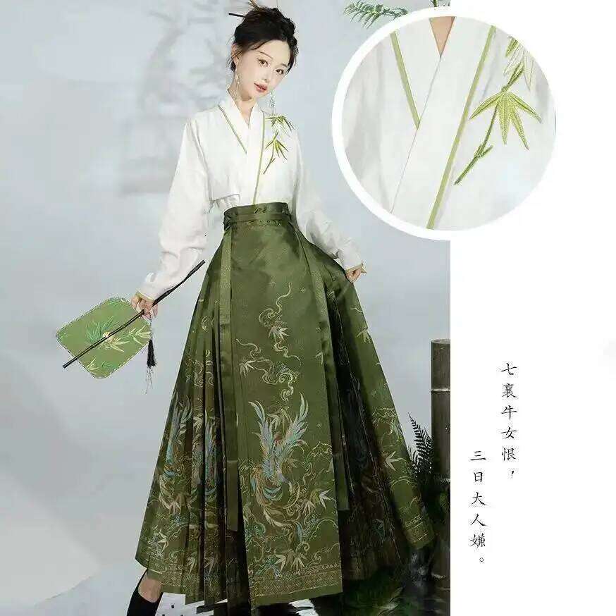Ancient Chinese Hanfu Horse-Face Skirt And Shirt Set Traditional Ethnic Costumes Vintage Women Clothing Cosplay Fairy Dress