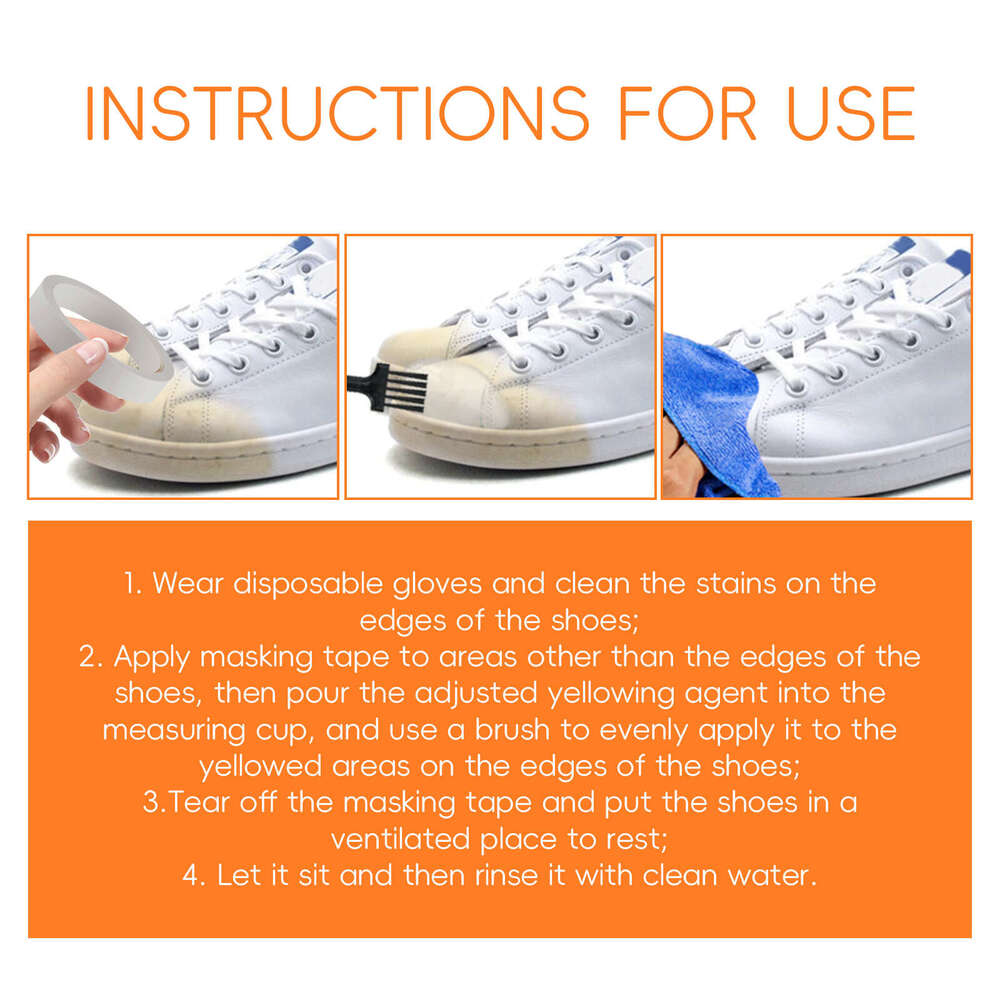 Jakehoe White Sneakers Sports Shoes Shoe Surface Dirt Yellow Edge Brightening Cleaner Milk S260130