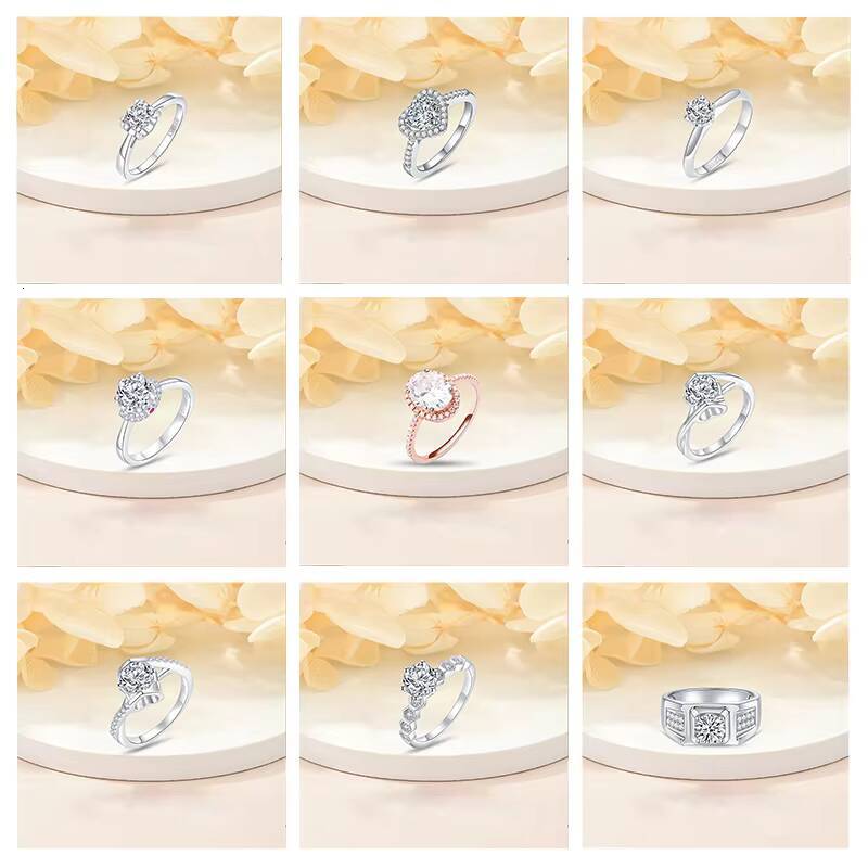 14k White Gold Luxury Style Oval Brilliant Cut Moissanite and Lab Grown Diamond Engagement Ring