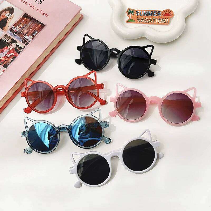 Children Cute Animal Cartoon Vintage Rimless Polarized Boy Girl Outdoor Sun Protection Glasses Kids UV400 Sunglasses H260130
