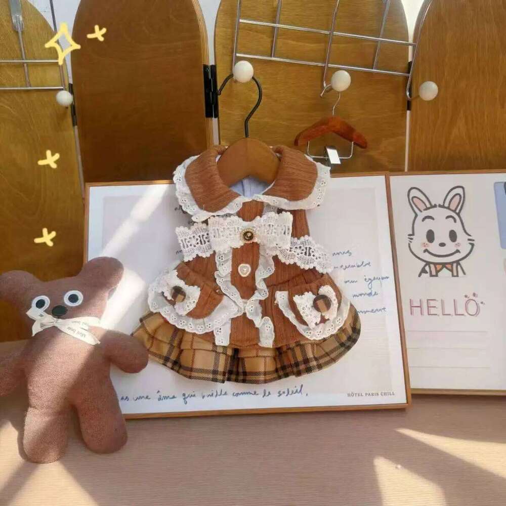 Warm Plush Thick Plaid Pet Coat Cute Teddy Style Dog Skirt For Small Dogs Cats | Autumn Winter Puppy Clothing H260130