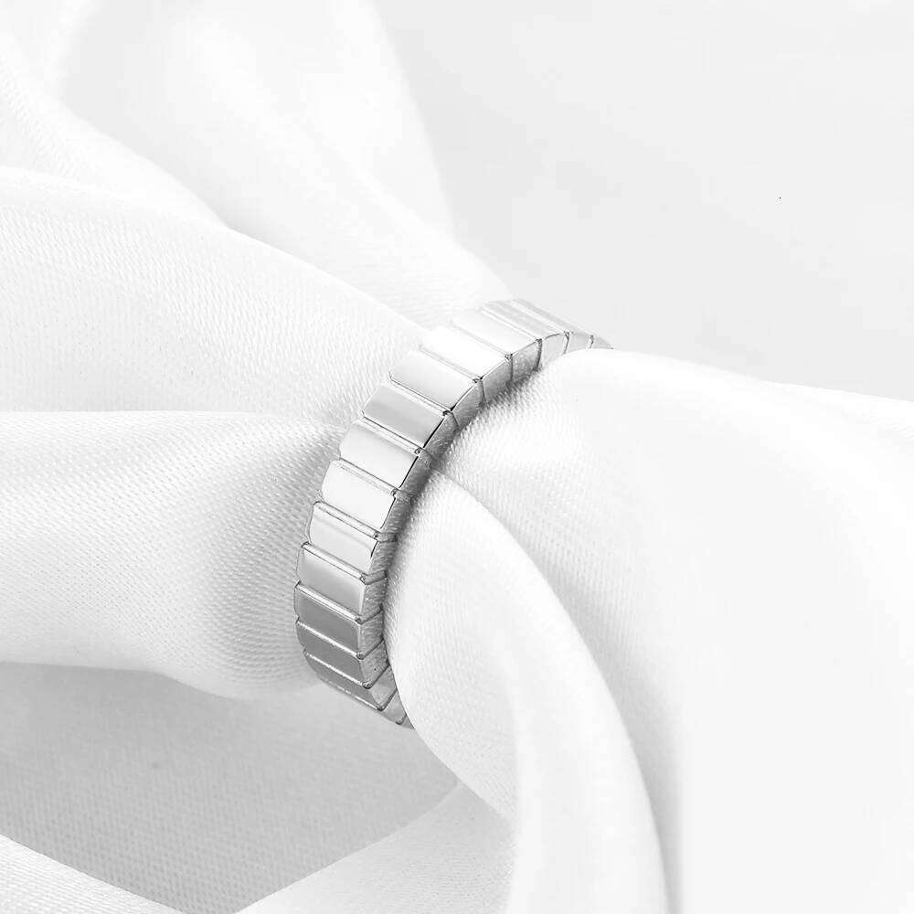 VQYSKO Zircon Checkered Couple Striped Geometric Ring For Wedding Anniversary Valentine's Day Gift Give To Her XJ260130