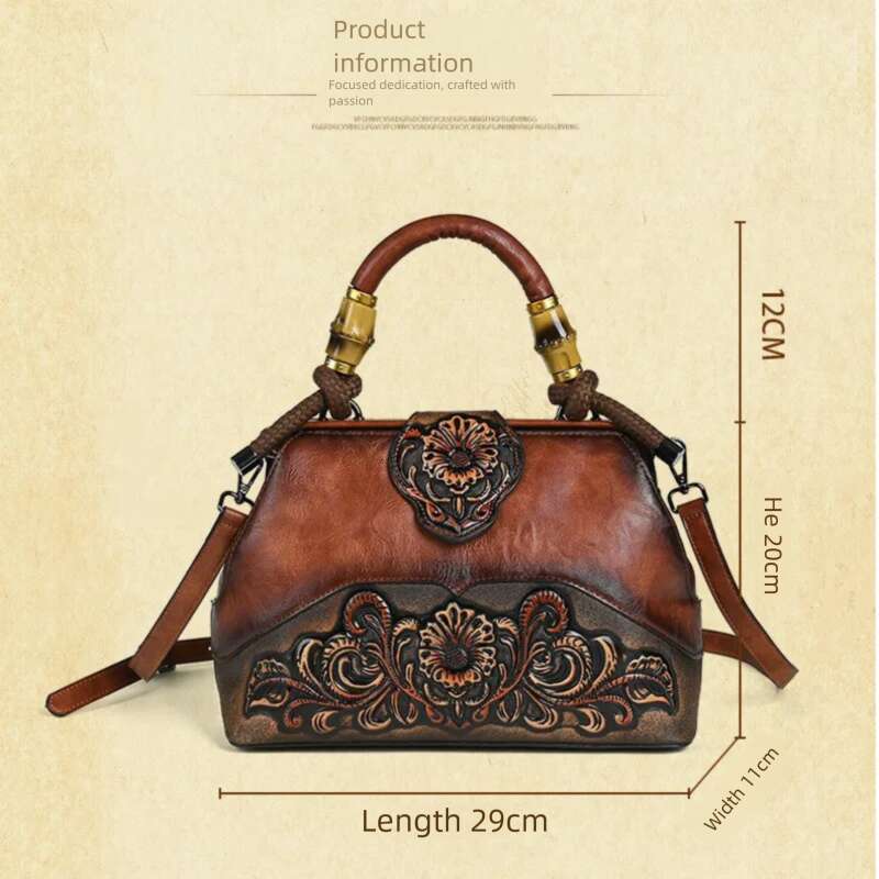 MOTAORA Handmade Handbags For Women Leather Shoulder New Vintage Carved Ladies Hand Bags Designer Luxury Bag KABAHEBINGJUE