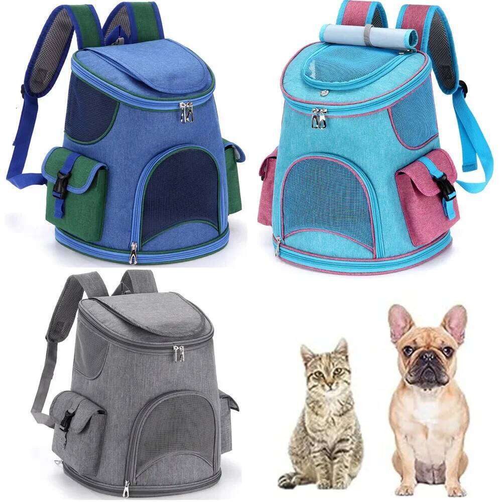 Pet Bags Breathable and Cool Cat Travel Backpack with Two Side Pockets Dog Carrier Large Suitable for Hiking Traveling Camping 26H0130