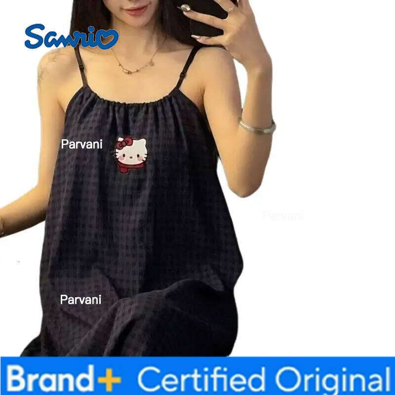 Sanrio s Sweet Nightgown Hello Kittys Pajamas Loose New Style Clothes Simple Trendy Print Creative Hot Selling High End Gifts H260130
