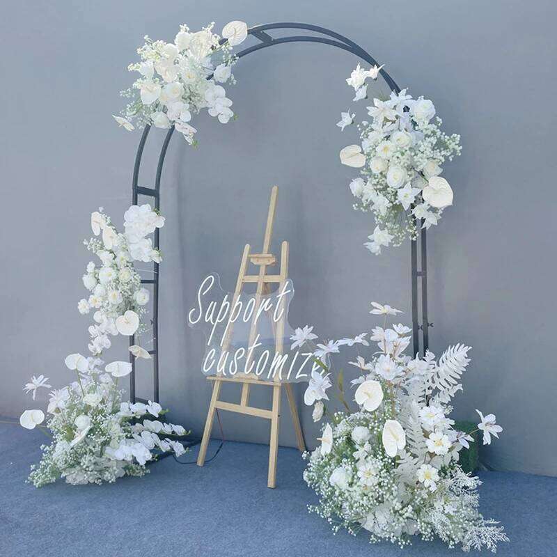 Luxury Baby Breath Orchid Rose Backdrop Arch Hanging Floral Arrangement Wedding Decor Artificial Flower Row Y260130