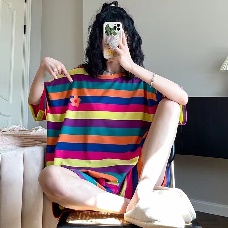 B1380-Home wear European and American suspender pants casual and comfortable women's pajamas set can be worn outside