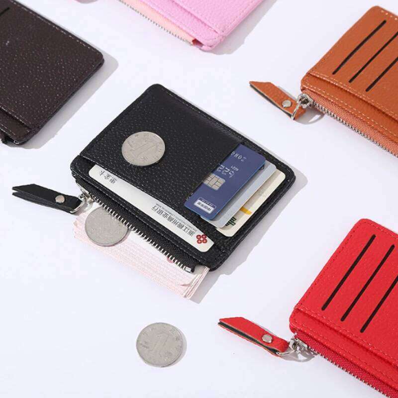 Fashion Mini ID Holders Bags Men/Women Business Credit Holder PU Leather Slim Bank Card Case Organizer Wallet Zipper Z260130