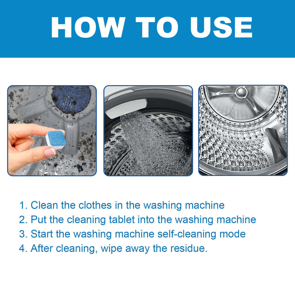 Jaysuing Machine Cleaning Tablets for Drum Top Load Home Washing Machines, Removes Odors and Stains S260130