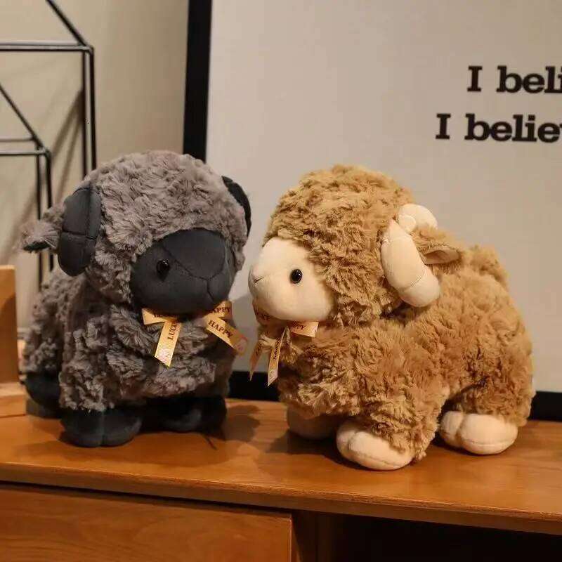 The latest simulation curly wool sheep Kawaii stuffed plush toy cartoon anime cute holiday gift fun children's doll Y260128