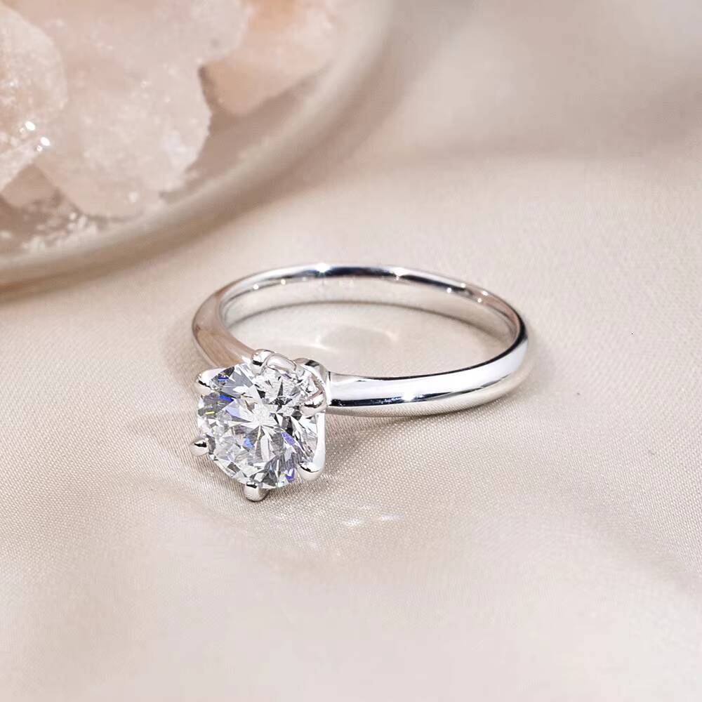 Ready to Ship MSR-058 IGI 18K Gold Wedding Engagement Ring 1CT D VS1 Round Cut Lab Diamond Rings