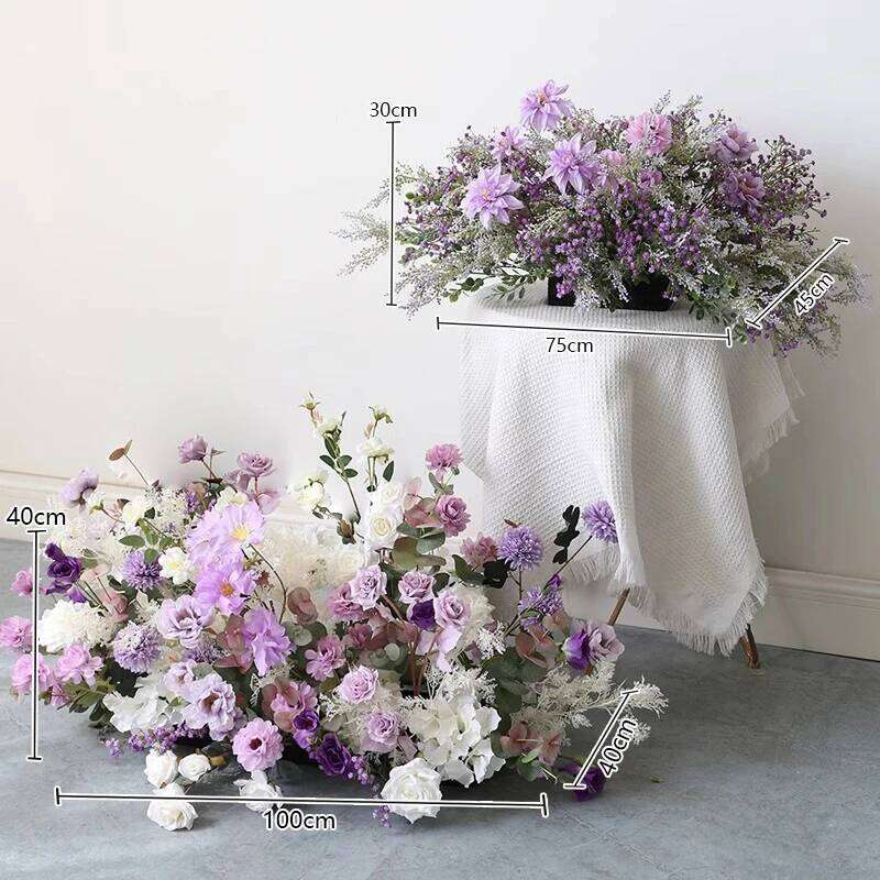 Luxurious Rose hydrangea Flower Row Wedding Artificial Table Floral Commercial Plaza Partition Hotel Scene Layout Floor Flowers W260130