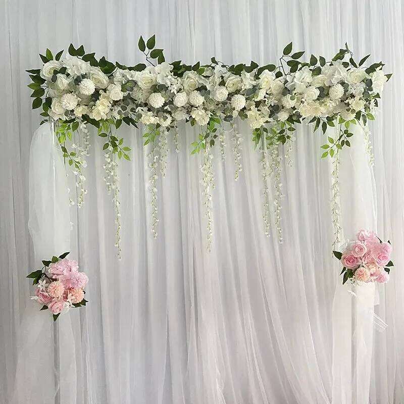 100CM DIY Wedding Flower Wall Arrangement Supplie Silk Peonie Rose Artificial Floral Row Marriage Iron Arch Backdrop Decor W260130