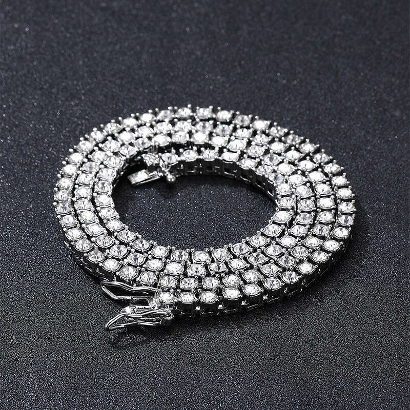 Ins Style TennisChain Jewelry Alloy Multi-Specification Accessories Wholesale Inlaid Diamond Tennis Chain