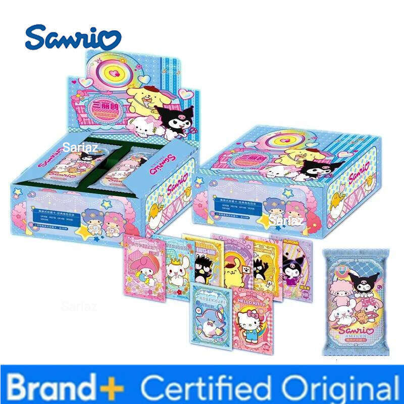 Sanrio Genuinely Family Christmas Party Collection HelloKitty Cards Pink Cute Card Aurora Series Trading Toys Gifts H260130