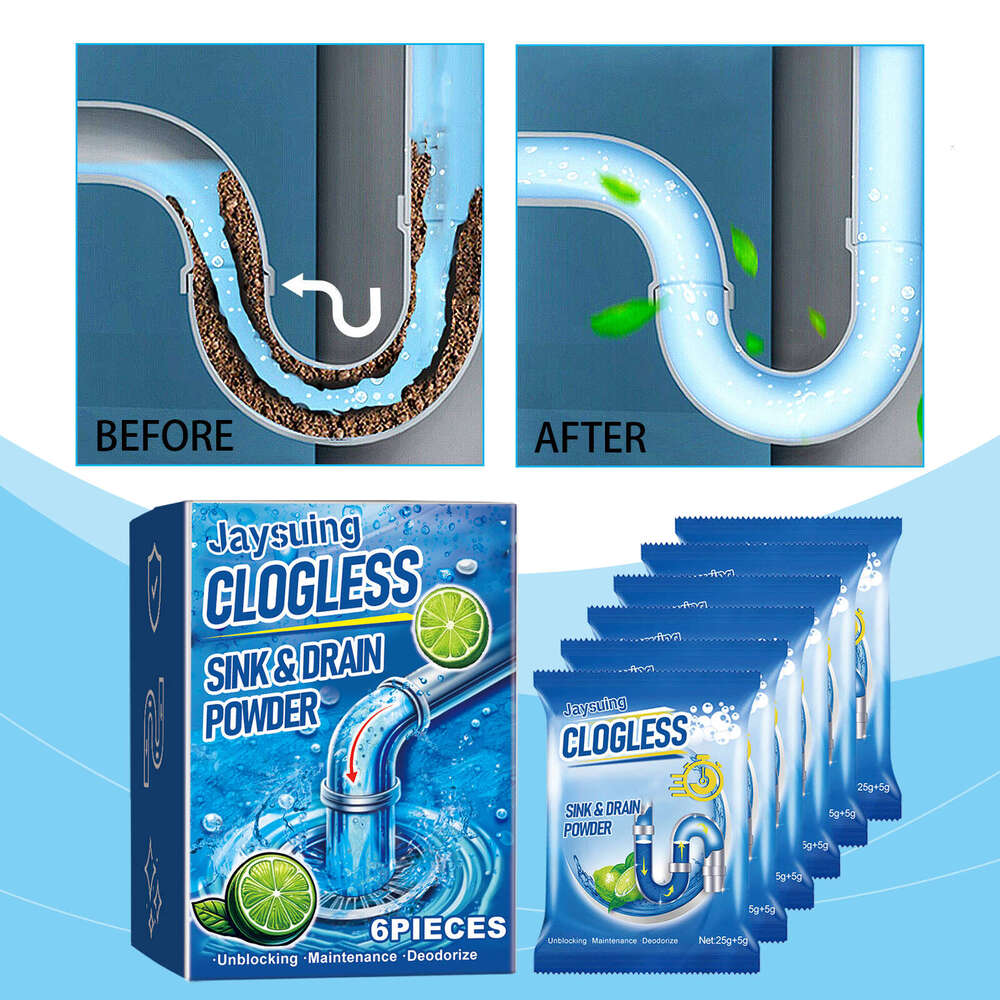 Jaysuing Pipe Cleaning Powder Dissolves Unclogs Drains and Oil Stains S260130
