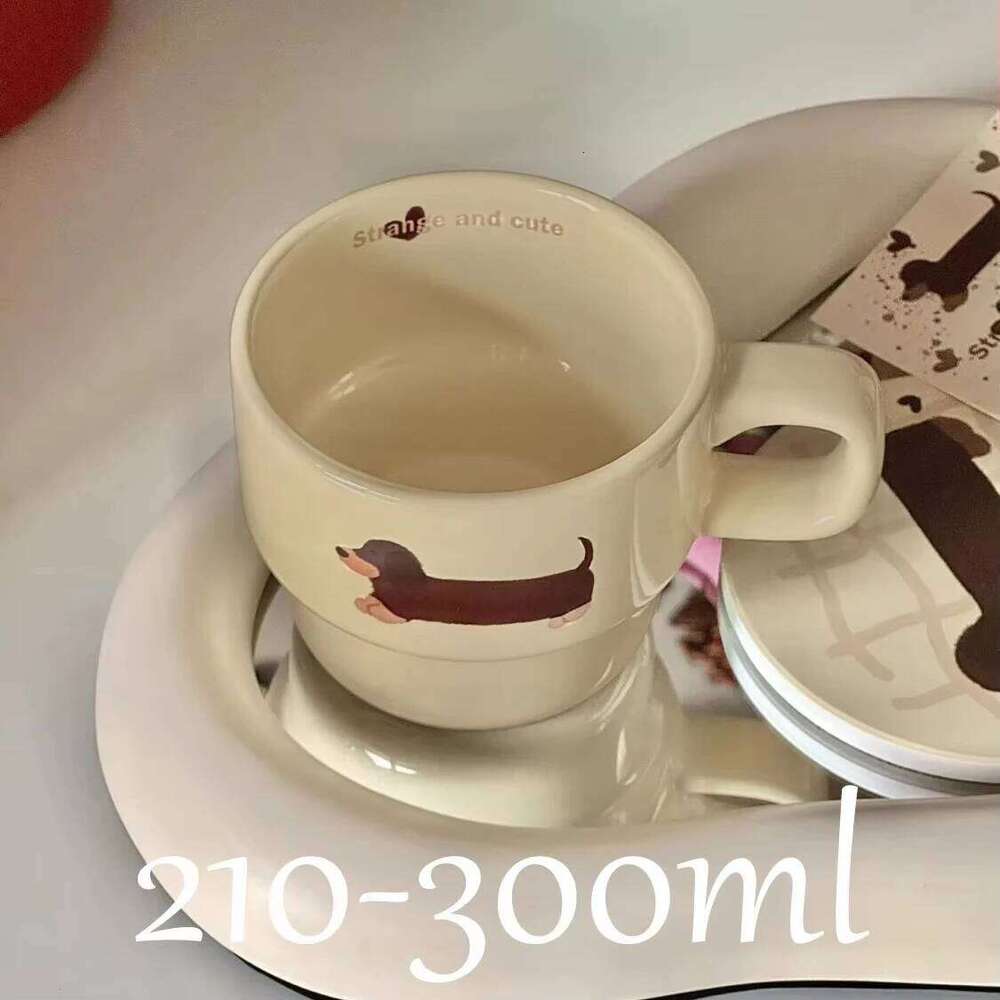 Dachshunds Dog Coffee Mugs Home Ceramic Cup Drink Juice Cola Outdoor Travel Cocoa Handheld Water Mug For Lovers Friends