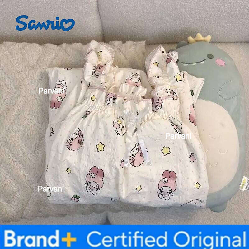 Sanrio s Cartoon Nightgown My Melody with Chest Pad Loose New Style Home Wear Simple Trendy Thin Print Hot Sale High End Gifts H260130