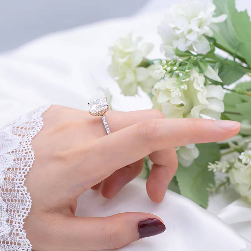 Messi Gems MSR-736 18K White Gold IGI 5CT D VS1 Princess Cut Jewelry Lab Grown Diamond Ring