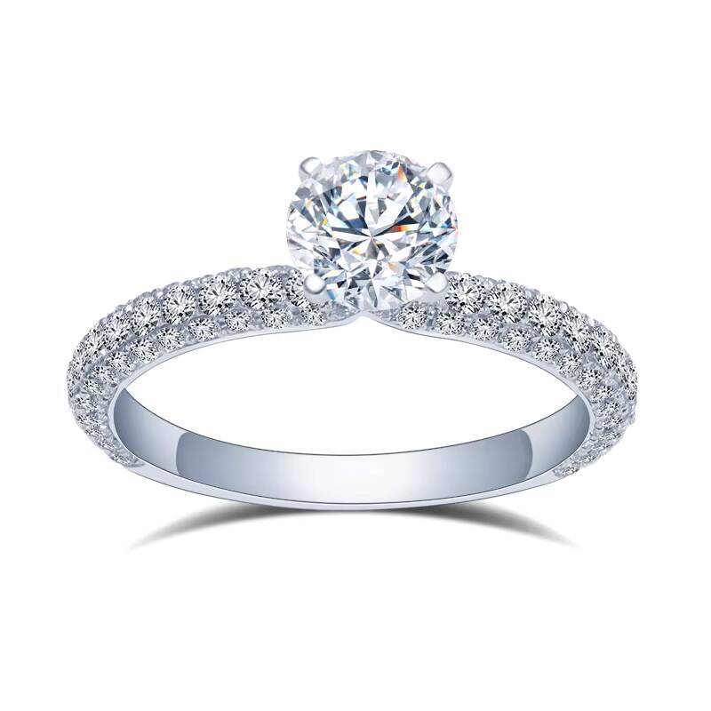 MSR-1464 Customization 18K White Gold D VVS1 HPHT Lab Grown Diamond Solitaire Ring