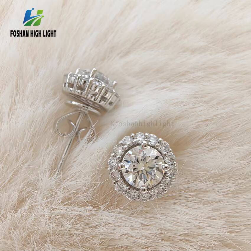 IGI Certified Lab Grown Diamond Halo Earrings Women Man Hot Selling Vs Lab Created Diamond Flower Earring Fine Jewelry