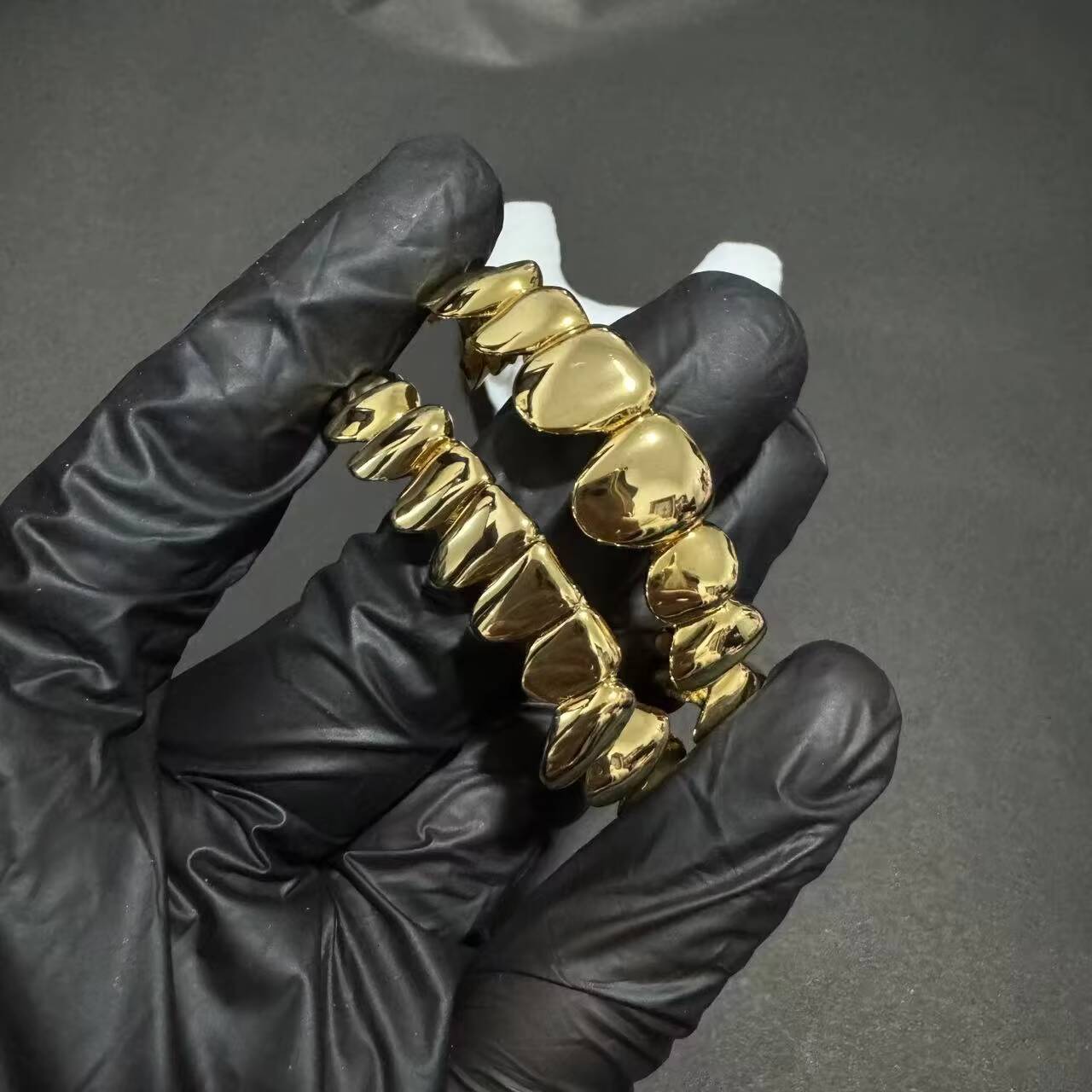 Custom Made Fitted Hip Hop Grill Perm Cut Grillz 925 Silver Real Gold Plated Grills Solid 10KT Gold Plain Dental Teeth Grillz