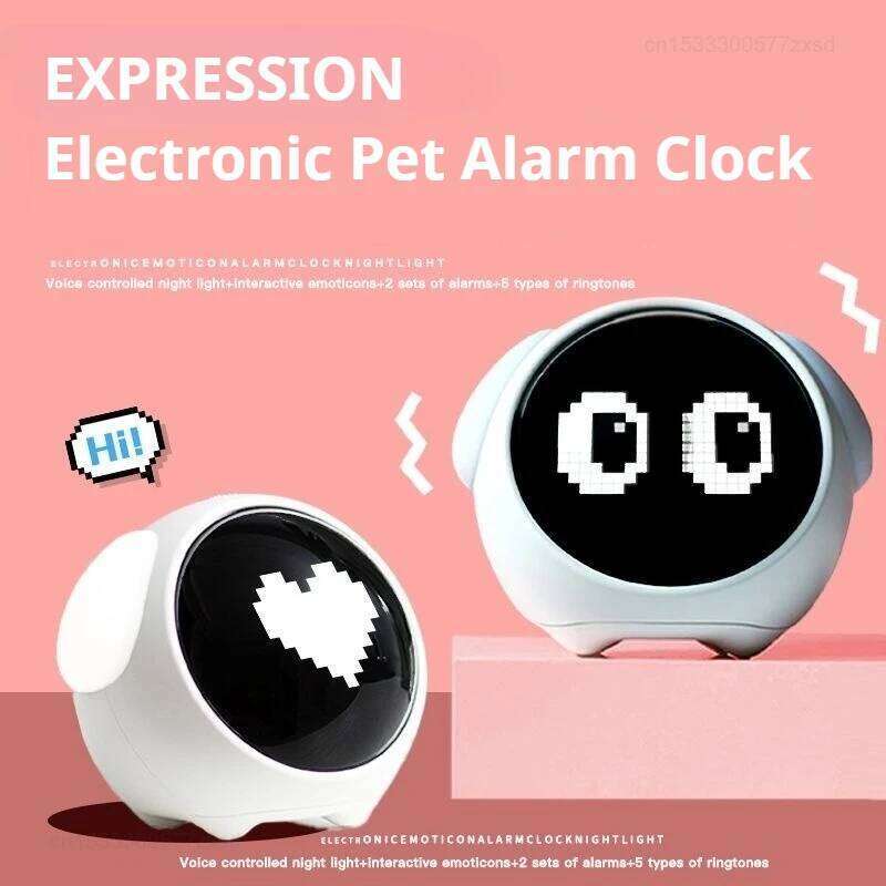 Child Digital Emotion Table WIth Light Living Room Bedroom Desktop Cute Cartoon Alarm Clock for Kids W260130