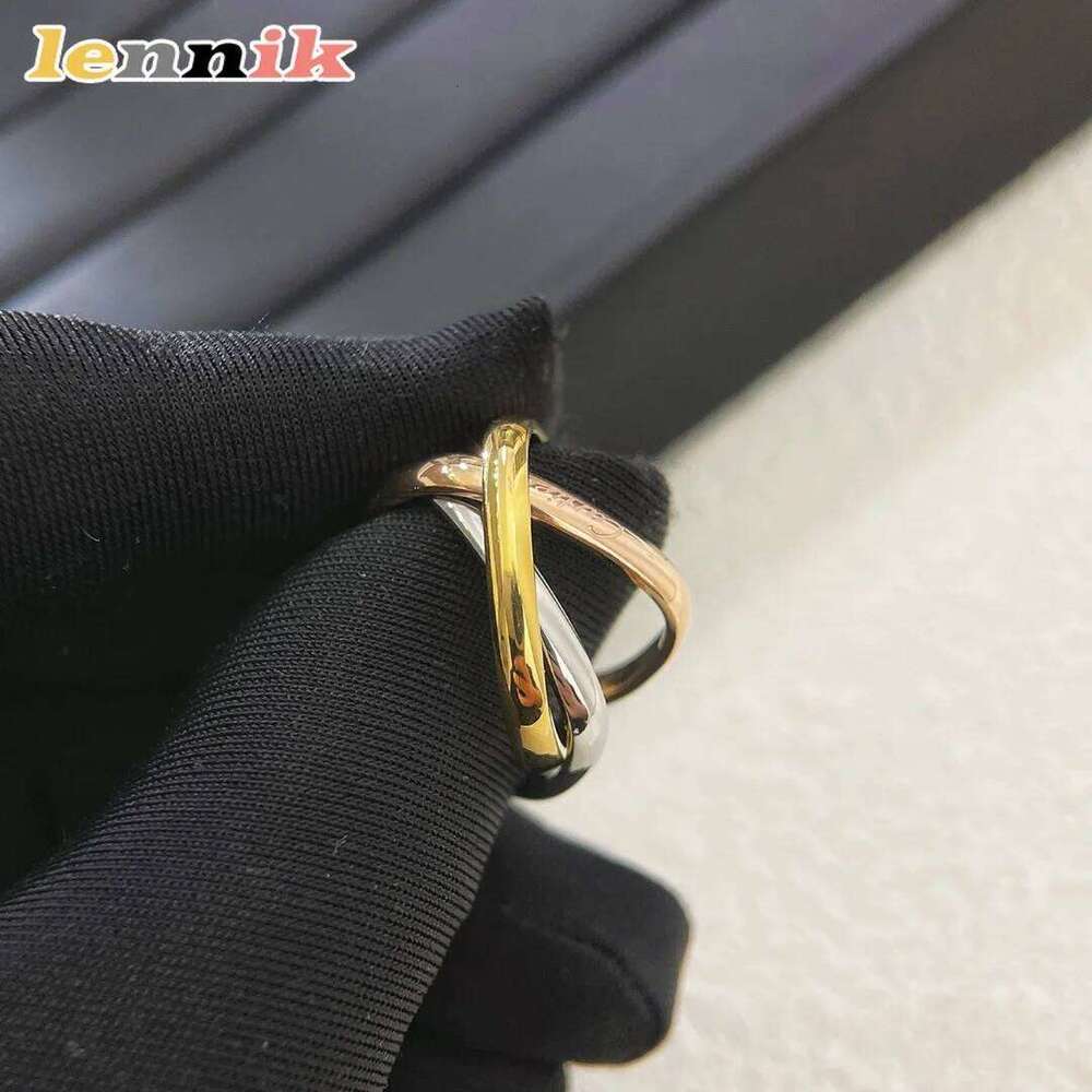 Lennik Stylish 2025 New Square 3-Color 3-Ring Ladies' Ring, Full High-End Feelings, A Choice of Fashion Jewelry. XJ260130