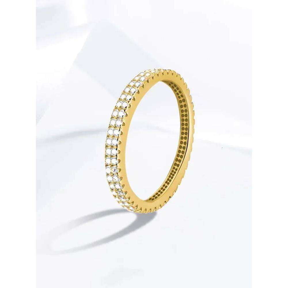 925 Sterling Silver Classic Simplicity Zircon Double Row Ring For Women Engagement Wedding Luxury High Quality Fine Jewelry XJ260130