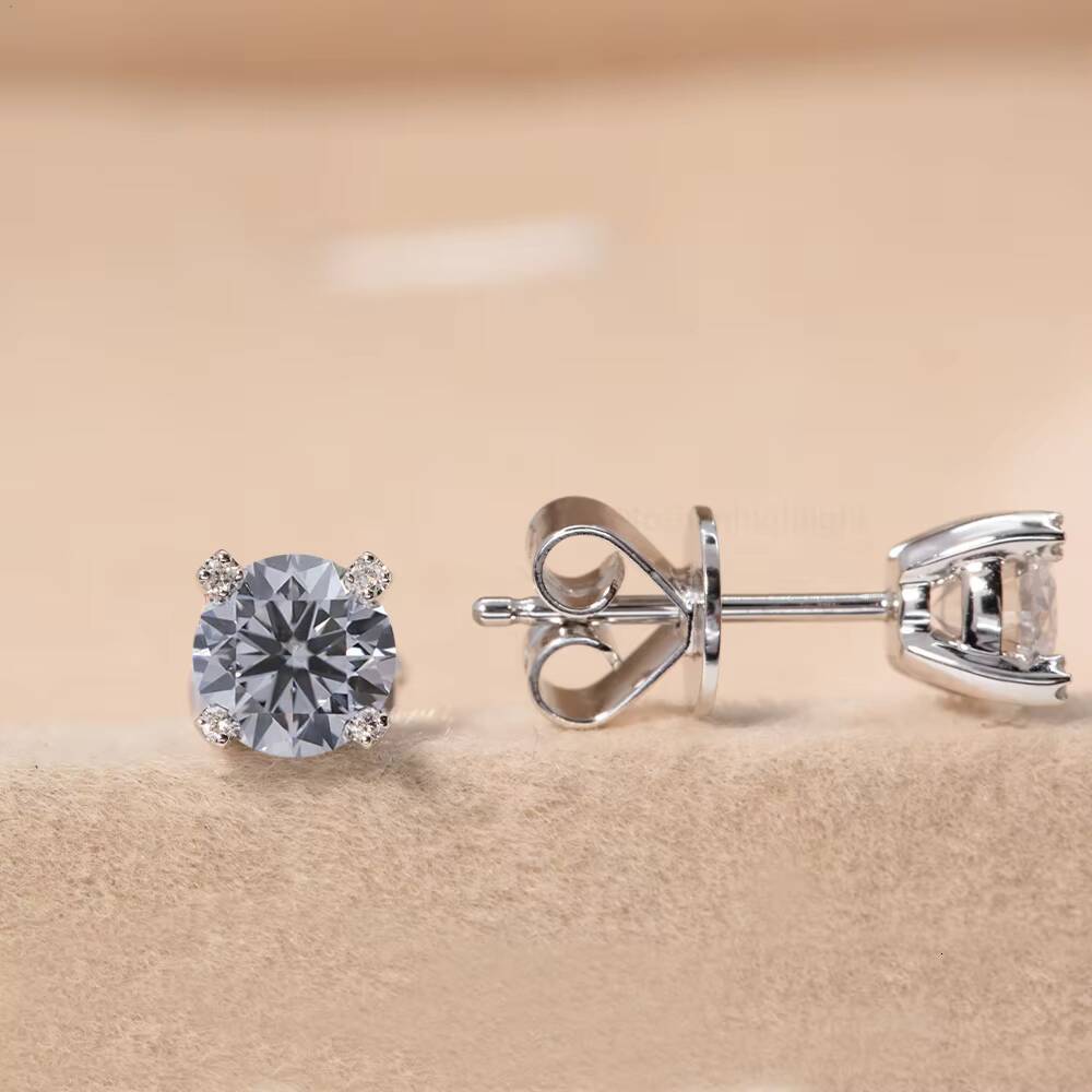 A Pair Of05ct Lab Grown Diamond Earring 18K White Gold Diamond Jewelry IGI Certified Hot Sale Earring