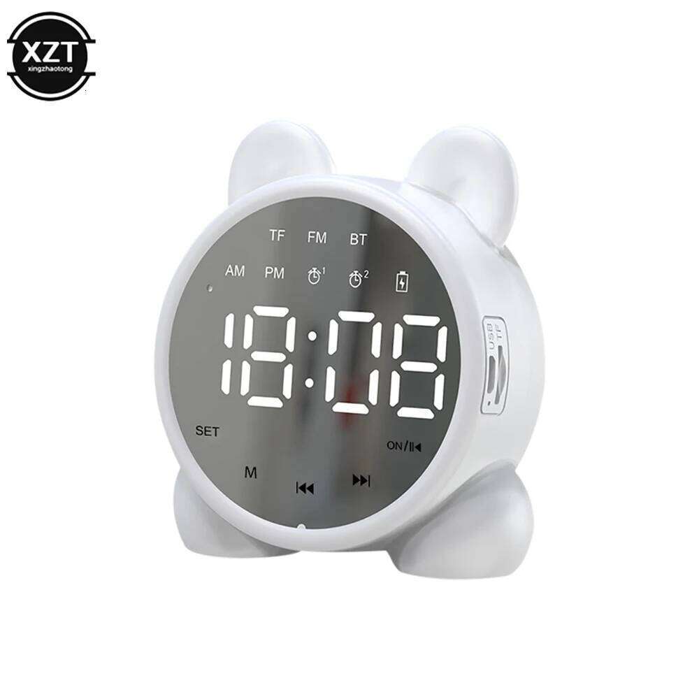 Wireless Bluetooth Small Household Desktop Alarm Clock Subwoofer Music Player TF Card Mini Speaker Box Children's W260130